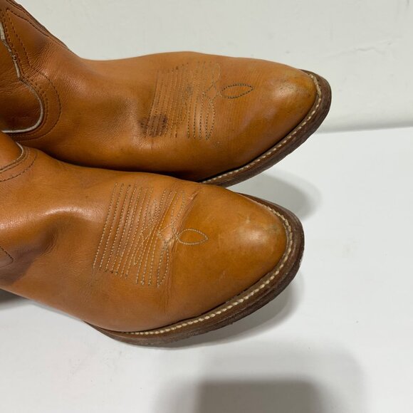 Frye Womens Western Leather Cowboy Boots Size 12 B Tan Embroidered Design - Picture 5 of 13